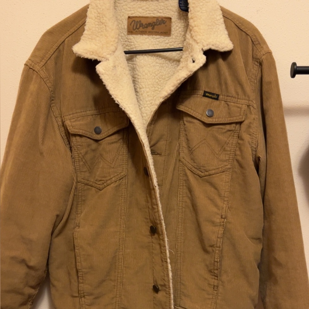 Wrangler Brown Sherpa-Lined Utility Jacket